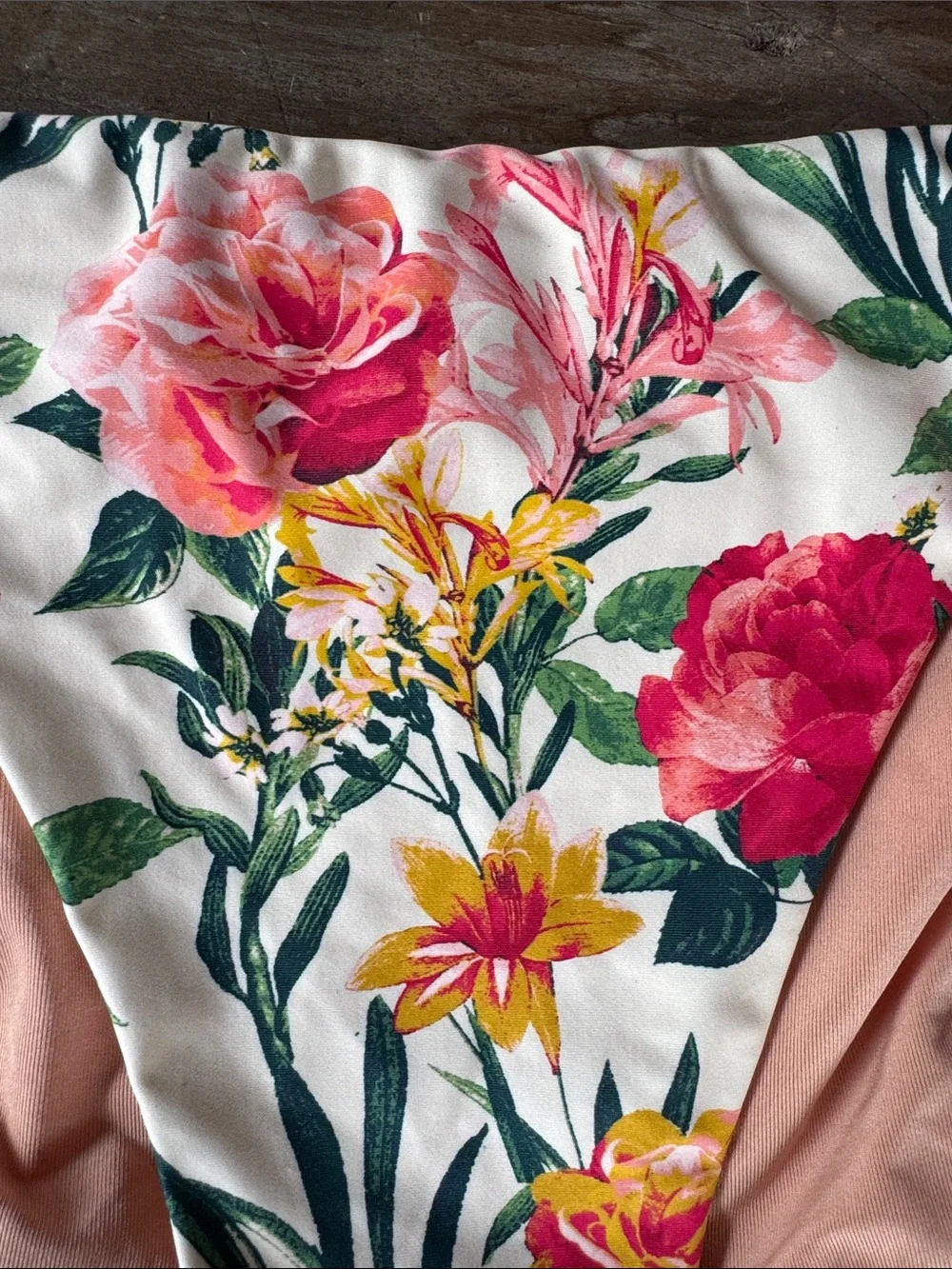 J. Crew floral bandeau high cut leg  cheeky bikini NWOT small
